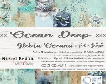 Craft O' Clock 8 x 8 'Ocean Deep' Papers, Craft O' Clock, Ocean, Sea,  Journals, Cardmaking, Albums, Scrapbooking, Mixed Media, Tags