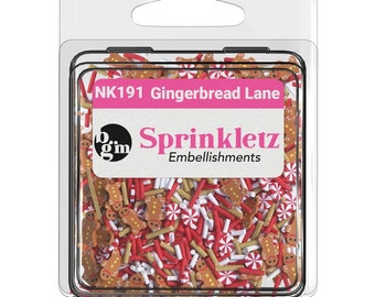 Gingerbread Lane Polymer Sprinkletz, NK191, Embellishments, Scrapbooking, Cardmaking, Shaker Cards, Crafts, Christmas, Sprinkletz