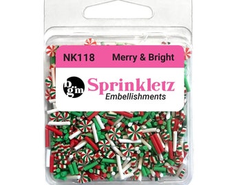 Merry & Bright Clay Polymer Sprinkletz, NK118, Embellishents, Scrapbooking, Cardmaking, Tags, Shaker Cards, Crafts, Christmas, Sprinkletz