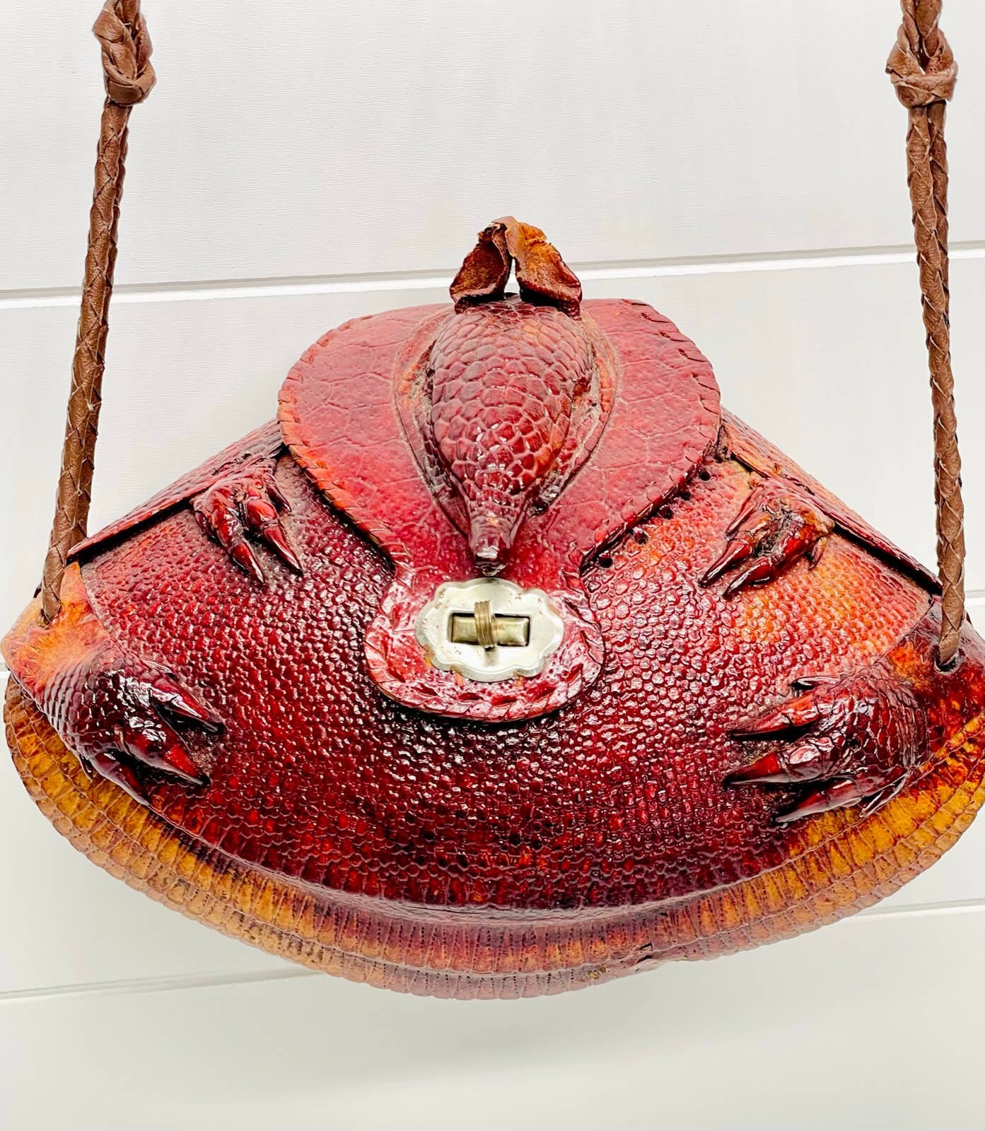 Vintage 1940's Real Armadillo Leather Shoulder Bag Etsy