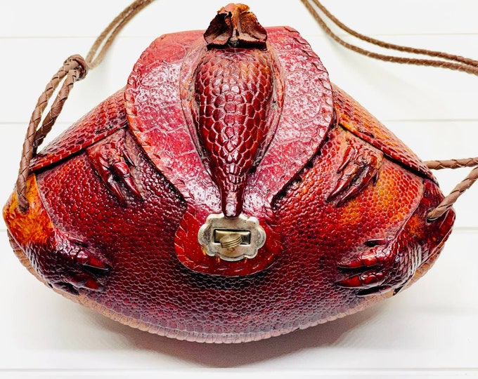 Vintage 1940's Real Armadillo Leather Shoulder Bag Etsy