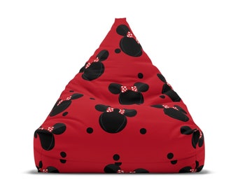 Housse de pouf poire inspirée de Mouse-Minnie, pouf personnalisé, housse de pouf pour enfant, housse de chaise pouf souris, cadeau pour enfant, décoration enfant