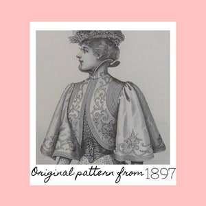 Victorian Jacket 1897, Victorian Reproduction PDF Pattern, La Mode Illustrée pattern
