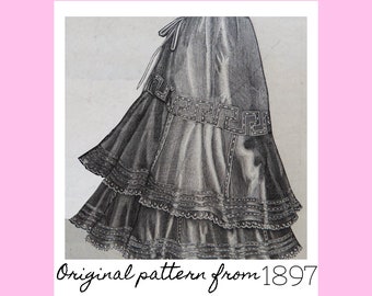 Victorian Petticoat Pattern 1897, Victorian Reproduction PDF Pattern, La Mode Illustrée pattern