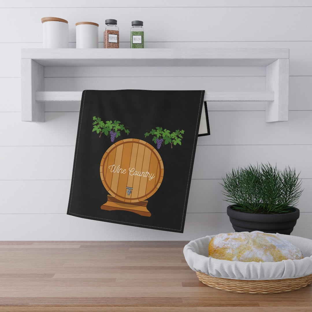 Wine Kitchen Towel Wine Bar Towel Home Bar Decor Etsy