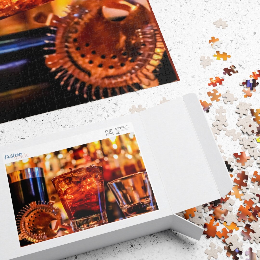 Bar Puzzle Alcohol Puzzle Alcohol Design Whiskey Puzzle Etsy
