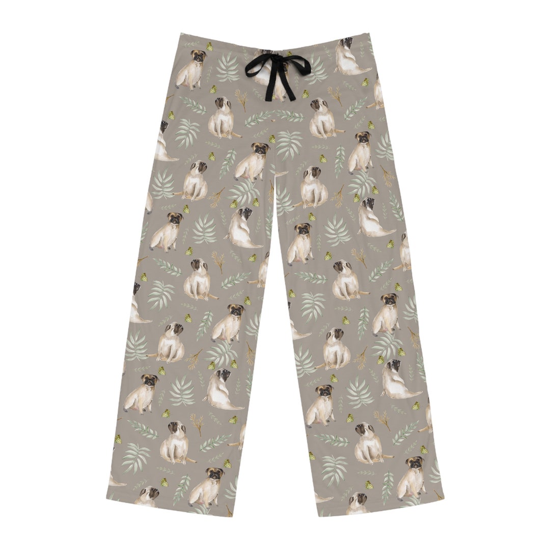 Men's Pug Pajama Pants Men's Dog Pajamas Pug Pajamas Cute Pug Men's Dog PJ'S Dog Pattern Pajamas