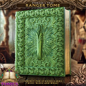 Waldläufer Wälzer Buch Würfel Tresor und Rolling Kartenhalter | Magnetische Tasche | Dungeons and Dragons | D&D | D&D Rollenspiel | Würfelbehälter