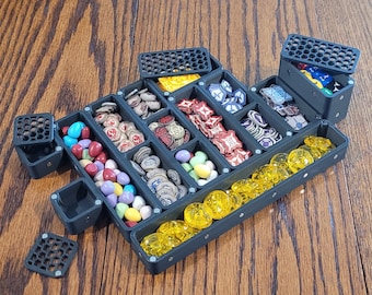 Magnetic Modular Token Storage Trays | 1 Magnet Wide | Modular Storage | Board Game Token Trays | Mag Trays
