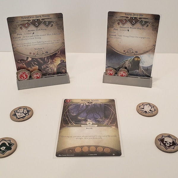 Arkham Horror LCG Monster Card Stand with Health Tracker | Arkham Horror The Card Game LCG