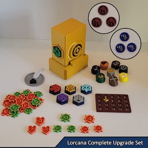 Lorcana Complete Set | Standard Deck Box | Lore Tracker | 78 Reminder Tokens | Inkwell Reminder Token | Lorcana TCG