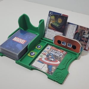 Painel do jogador com tema Hydra com suporte para caixa de deck | Marvel defende o jogo de cartas LCG