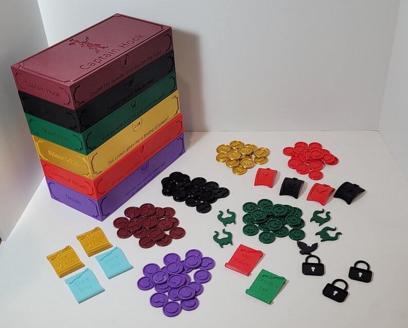 Villainous Character Boxes Complete Set Villainous Board Etsy