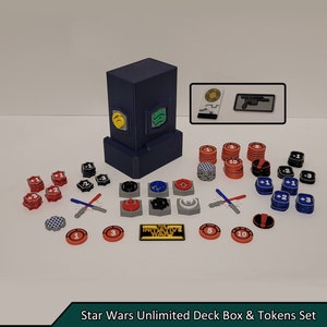 Coffret Deck Box et jetons Illimités Star Wars | Coffre standard | 93 jetons de rappel | JCC Star Wars Illimité