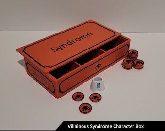 Scatola dei personaggi della sindrome / gioco da tavolo malvagio
