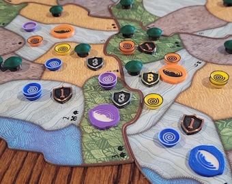 Spirit Island Complete Token Upgrade Set | Dahan Hut Tokens | Fear Tokens | Presence Stackable Tokens | Spirit Island Board Game