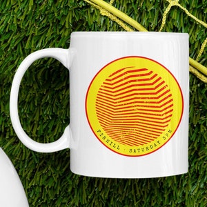 Partick - Inspired 11oz Ceramic Mug - Psychedelic design in Team Colours - gift for home or office