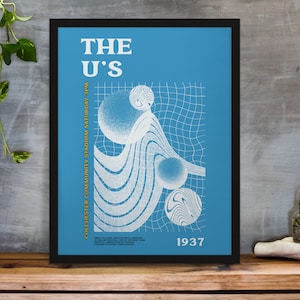 Colchester United - Inspired Psychedelic Art Print in Team Colours A3/A4/A5/A6 Gift Framed Options Available