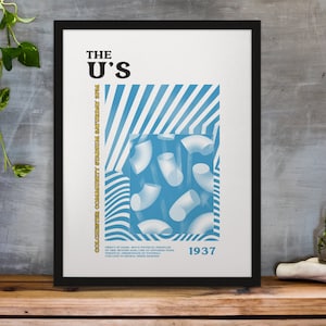Colchester United - Inspired Psychedelic Art Print (white background) in Team Colours A3/A4/A5/A6 Gift Framed Options Available