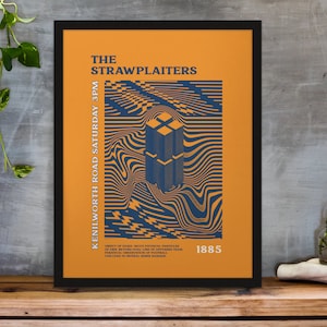 Luton - Psychedelic Art Print in Team Colours A3/A4/A5/A6 Gift Framed Options Available