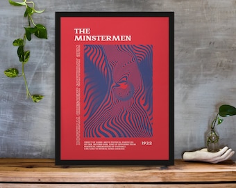 York - Inspired Psychedelic Art Print in Team Colours A3/A4/A5/A6 Gift Framed Options Available