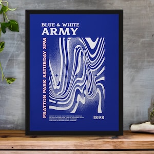 Fratton Park - Inspired Psychedelic Art Print in Team Colours A3/A4/A5/A6 Gift Framed Options Available