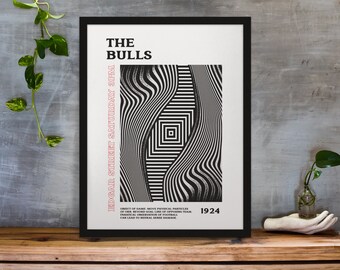 Hereford - Inspired Psychedelic Art Print in Team Colours A3/A4/A5 Gift Framed Options Available