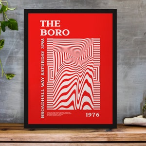 Stevenage - Psychedelic Art Print in Team Colours A3/A4/A5/A6 Gift Framed Options Available