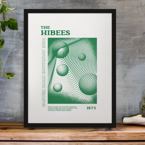 Hibs - Psychedelic Art Print (white background) in Team Colours A3/A4/A5/A6 Gift Framed Options Available