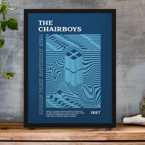 Wycombe - Inspired Psychedelic Art Print in Team Colours A3/A4/A5/A6 Gift Framed Options Available