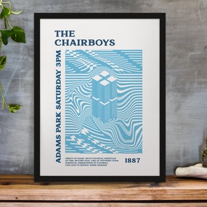 Wycombe - Inspired Psychedelic Art Print (white background) in Team Colours A3/A4/A5/A6 Gift Framed Options Available