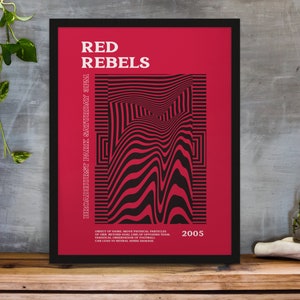 FC United of Manchester Football Club Inspired Psychedelic Art Print in Team Colours A3/A4/A5/A6 Gift Framed Options Available