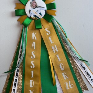Personalized Senior Photo Button: School Colors & Ribbons - Etsy