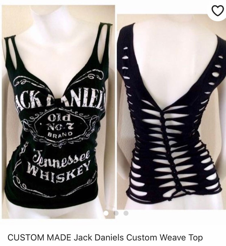 Jack Daniels JD Whiskey Cut Weave T 