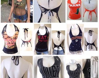 CUSTOM Band or Team T-Shirt Halter Top