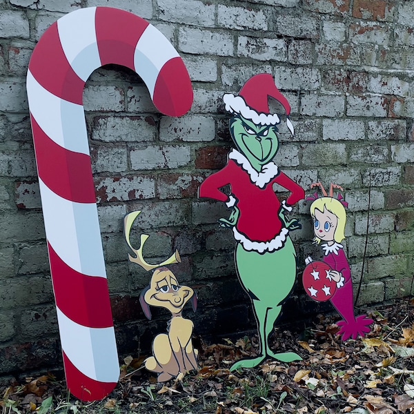 Grinch Christmas 3ft high plastic cut out 25 each character