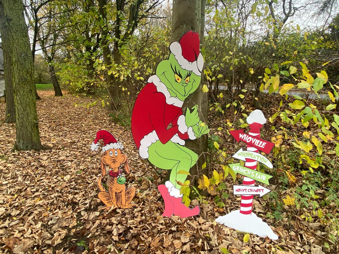 Max the Grinch Dog 3ft High Cut Out Christmas Prop Events Prop 4mm ...