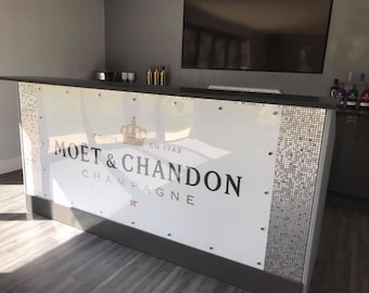 Moet and Chandon sign 6ft x 3ft white bar sign