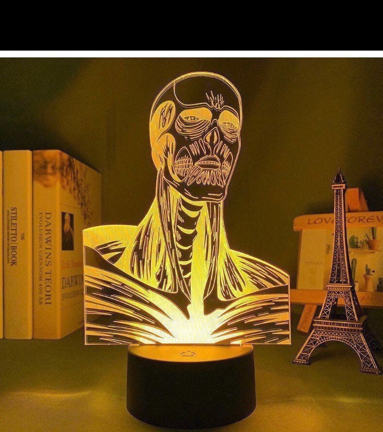 Lampe Led 3D Veilleuse Attaque Des Titans Titan Colossal