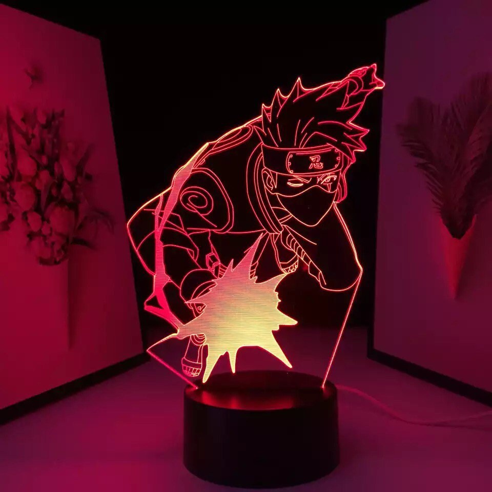 Lampe Led 3D Veilleuse Kakashi de Naruto Shippuden