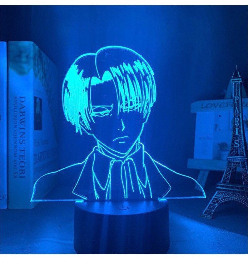 Lampe Led 3D Veilleuse Attaque Des Titans Livaï