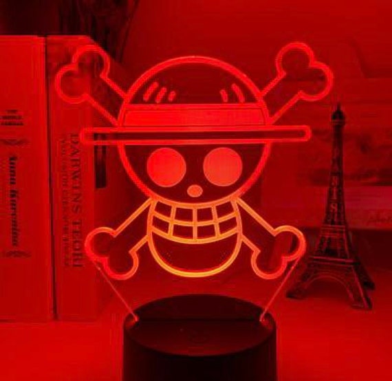 Lampe Veilleuse Led 3D Tête de Mort One Piece