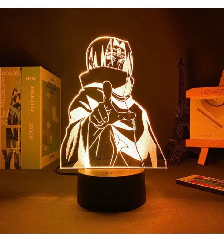 Lampe Veilleuse Led 3D Itachi Uchiwa de Naruto Shippuden