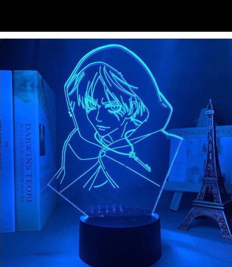 Lampe Led 3D Veilleuse Attaque Des Titans Eren