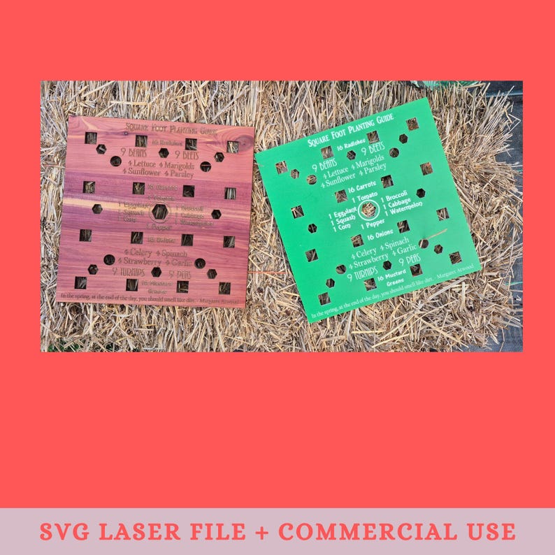 Kvadratfot trädgårdsskötsel planteringsverktyg SVG för laserskärare bild 2