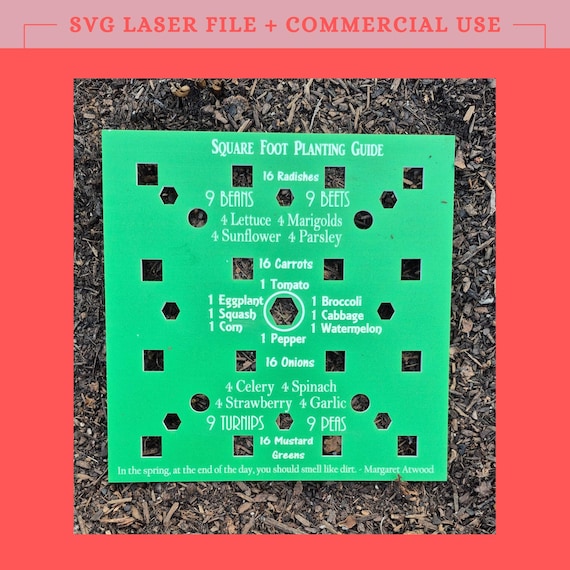 Square Foot Gardening Planting tool SVG for Laser cutters