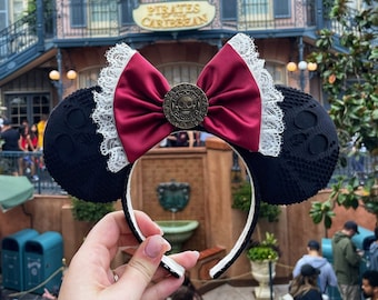 Jack Sparrow Pirate Mouse Ears - W/ Comfortable Headband Option for Headaches and Migraines