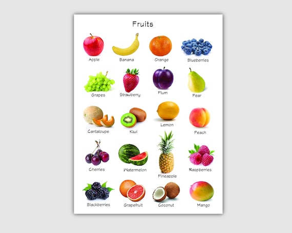 Fruit and Vegetable Learning Digital Download, Learning Fruits