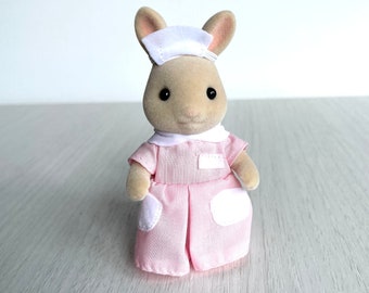 Calico Critters Nurse, replacement part for Calico Critters Country Hospital Clinic, nurse rabbit for hospital, gift idea for girl