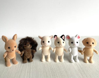 Calico Critters spare child critters, you pick individual animal: kangaroo, marshmallow mouse, yellow labrador, tuxedo cat, hedgehog, goat